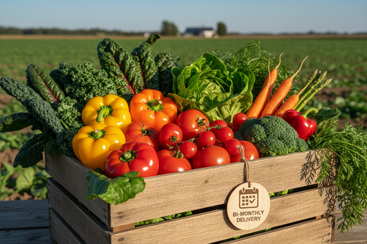 享受新鲜农产品的便利，选择我们的高级家庭蔬菜订阅服务。每月两次配送，确保您始终拥有最新鲜的时令蔬菜。自主选择您偏好的菜品，满足家庭的独特需求。我们优先采摘成熟度最佳的蔬菜，保证营养价值和口感。灵活的订阅模式让您轻松管理配送计划，享受农场直供的品质保证。